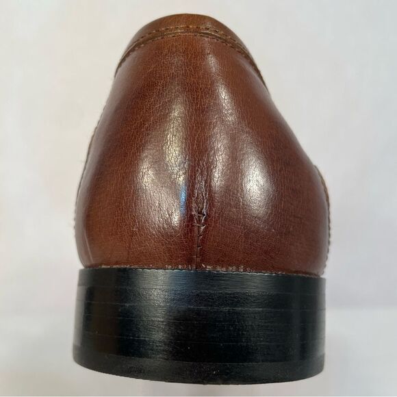 BLACK AND TAN BOSTONIAN FLORENTINE LOAFERS MADE IN ITALY SIZE 11 NWOB - Picture 5 of 14